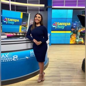 Navy Knitted Rib Dress